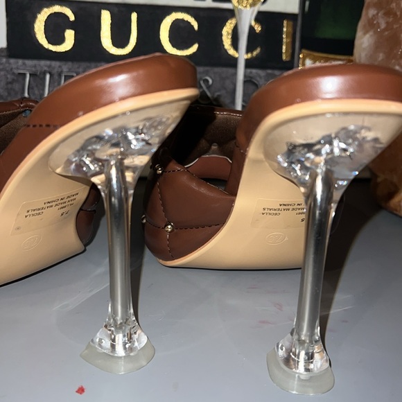 New! Cape Robbin Cecilla Brown and Gold Studded Mule Open Toed Heel Size 7.5 - Picture 5 of 9